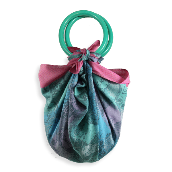 anneaux en hêtre bleu turquoise made in france