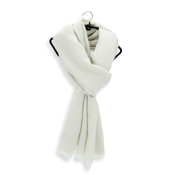 chèche-femme-coton bio-blanc nacre-Bio life