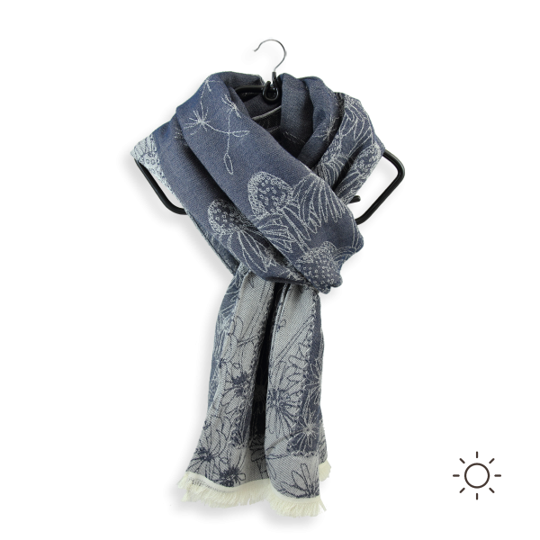 chèche-femme-coton bio-certifié-bleu-marine-Life