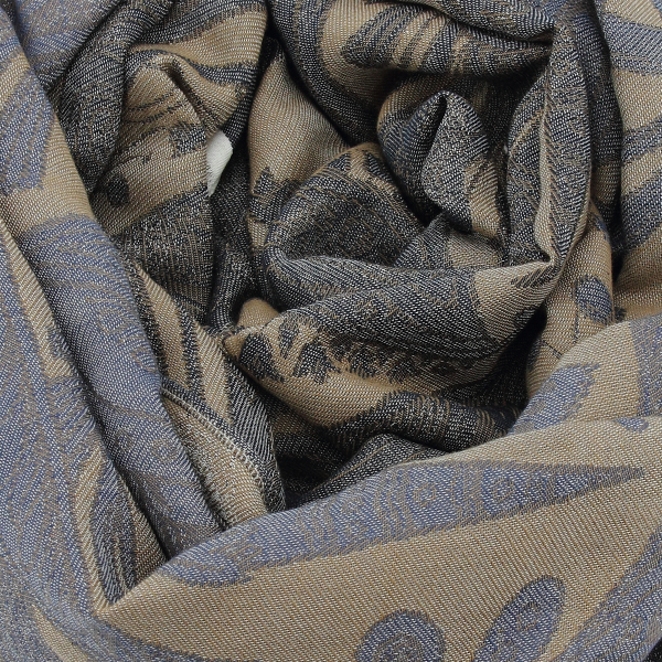 Chèche-mixte-coton bio-certifié-navy-beige-Egypte