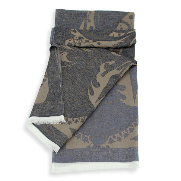 Chèche-mixte-coton bio-certifié-navy-beige-Egypte