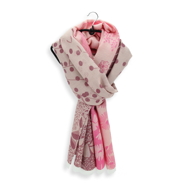 Chèche-femme-coton bio-rose-Jardin