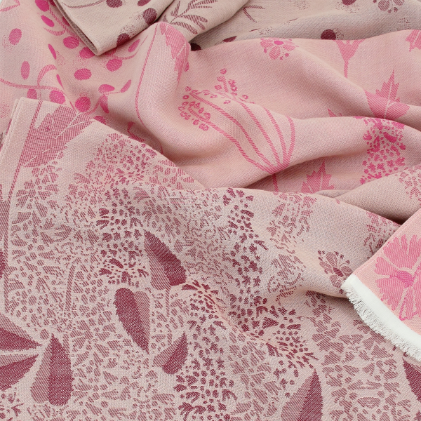 Chèche-femme-coton bio-rose-Jardin