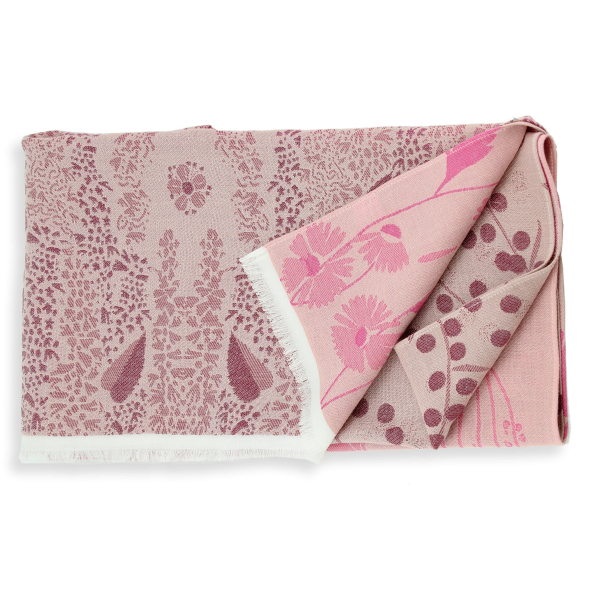 Chèche-femme-coton bio-rose-Jardin