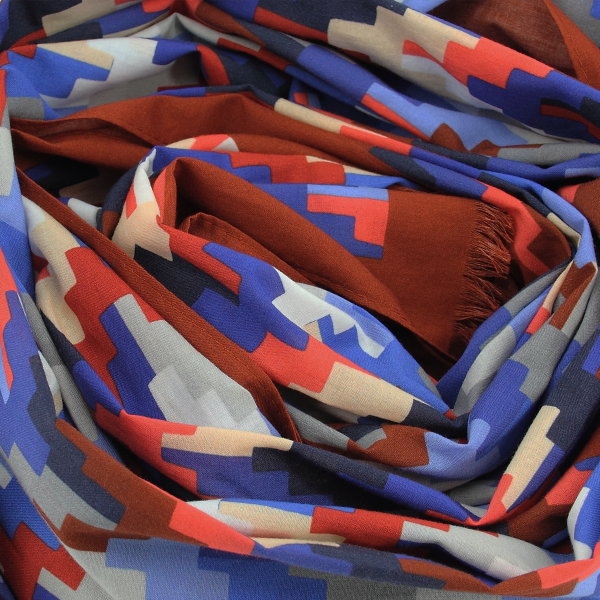 Chèche-homme-coton-brique-rouge-imprimé-Tuilerie