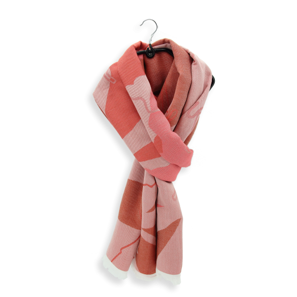 Chèche-femme-coton-rouge corail-Amaryllis
