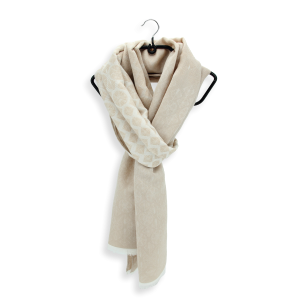 Chèche-homme-coton-lin-beige-logo