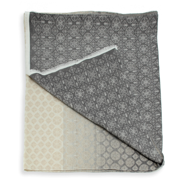 Chèche-homme-coton-lin-gris-beige-logo