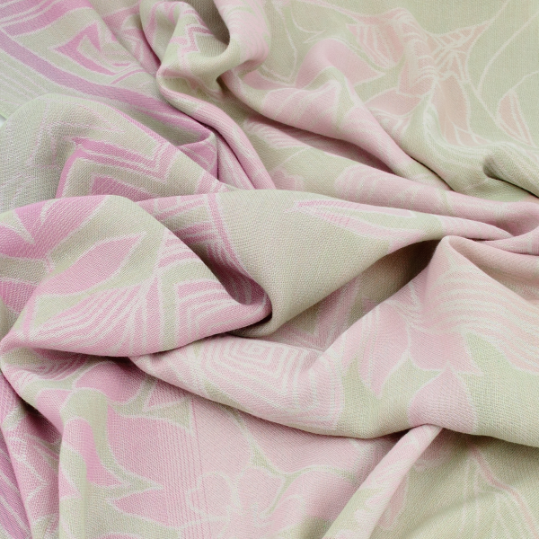 Etole-femme-coton-lin-rose-fleurs tropicales