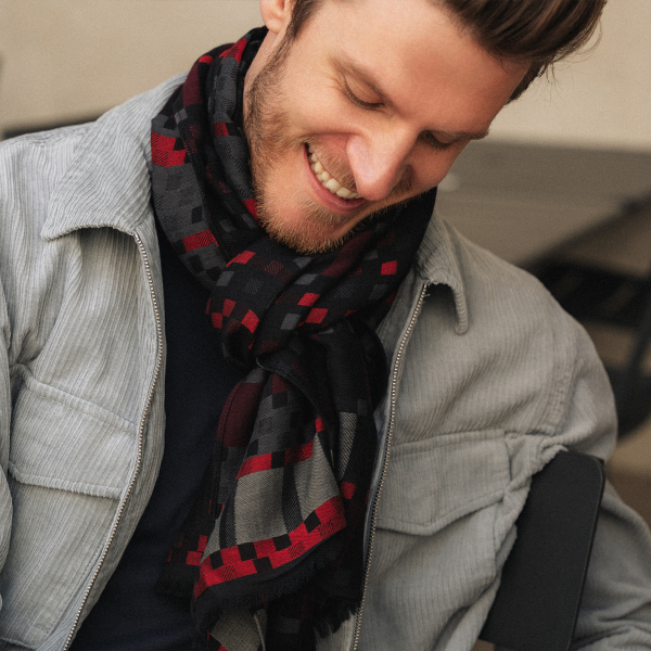 Cheche-homme-coton-modal-noir-rouge-Titane