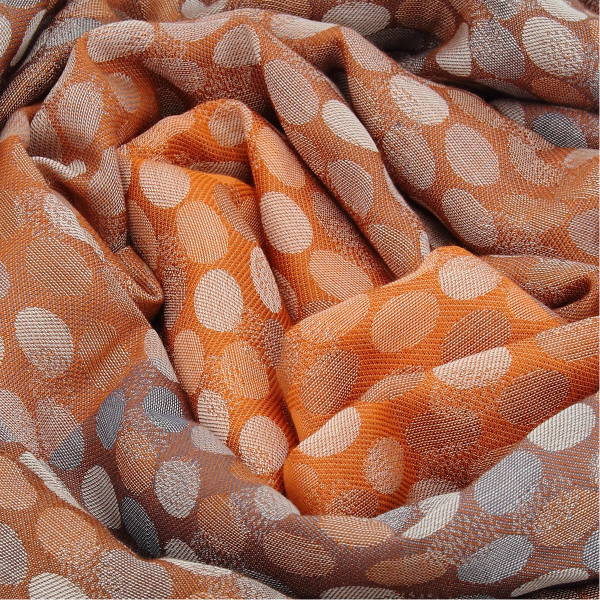 Cheche-femme-coton-soie-orange-brun-goutte d'eau