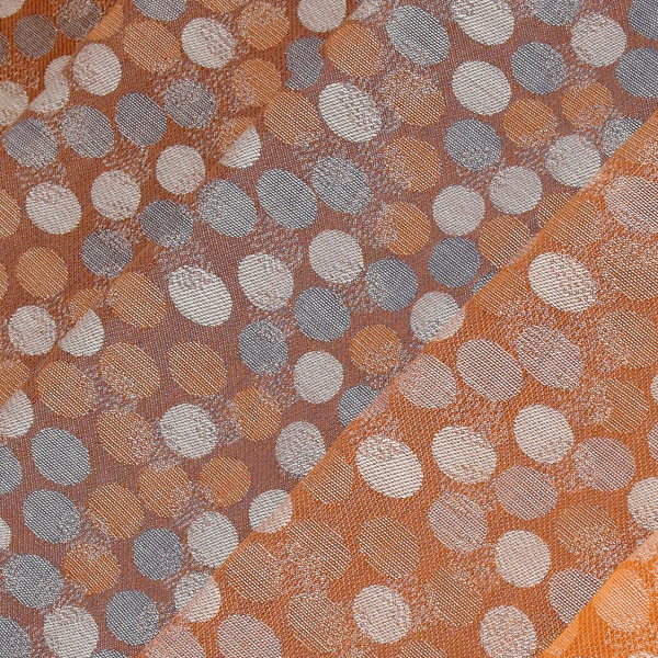 Cheche-femme-coton-soie-orange-brun-goutte d'eau