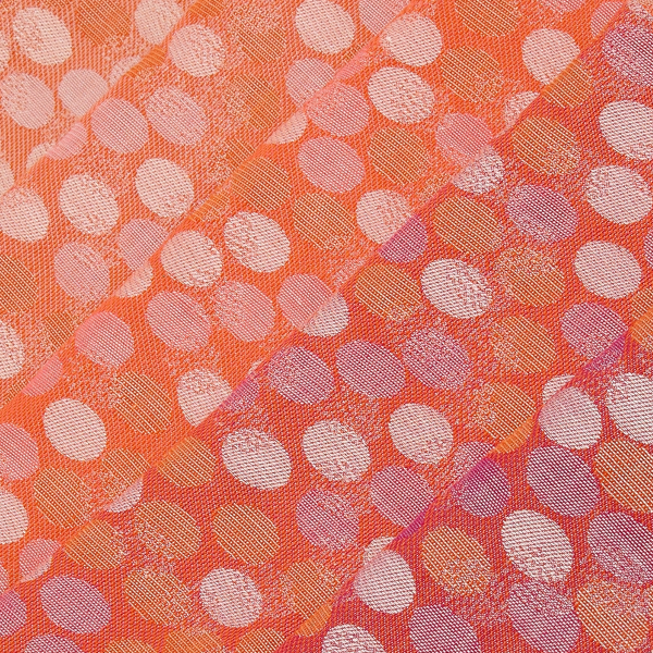 Cheche-femme-coton-soie-orange-corail-goutte d'eau