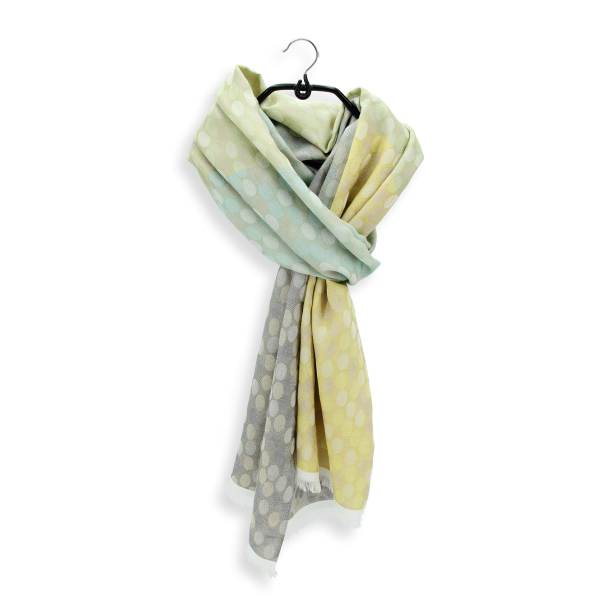 Cheche-femme-coton-soie-aqua-jaune-goutte d'eau