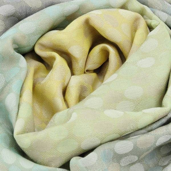 Cheche-femme-coton-soie-aqua-jaune-goutte d'eau