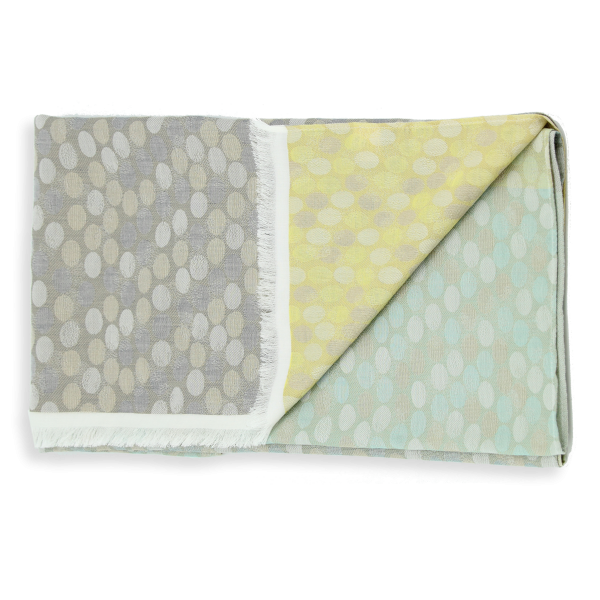 Cheche-femme-coton-soie-aqua-jaune-goutte d'eau
