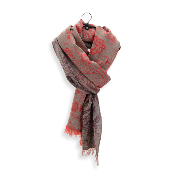 Copper-beige-women's-wool-scarf-Melodie