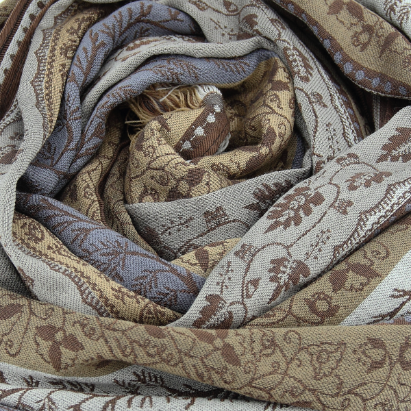 Echarpe-homme-laine-soie-coton-beige-Romain