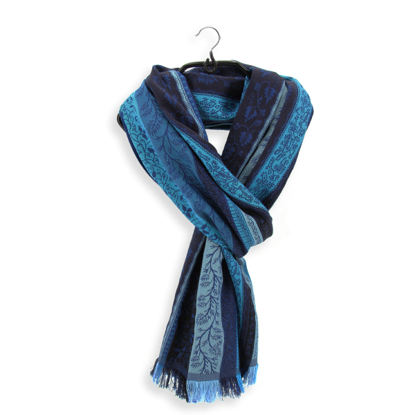 Echarpe-homme-laine-soie-coton-bleu-Romain
