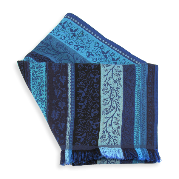Echarpe-homme-laine-soie-coton-bleu-Romain