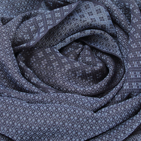 Echarpe-homme-cachemire-soie-coton-bleu jean-Losange