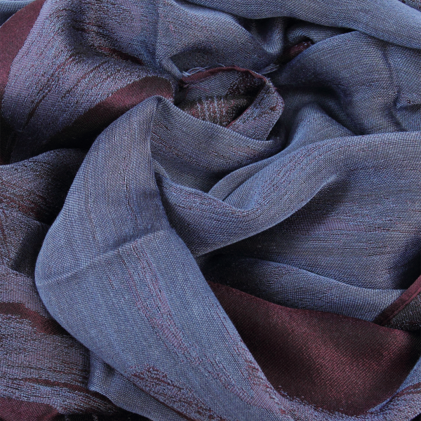 Etole-femme-cachemire-soie-bordeaux-bleu-jean-Serenade-1A