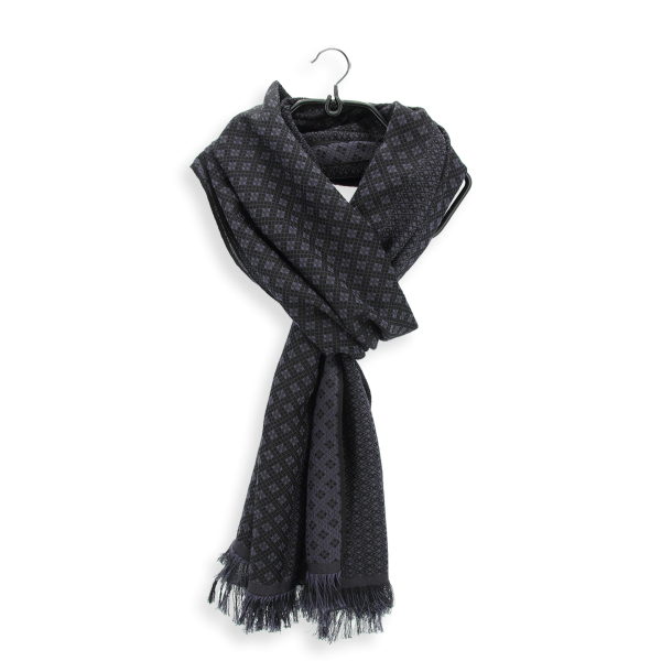 Etole-homme-cachemire-soie-coton-noir-parme-Losange