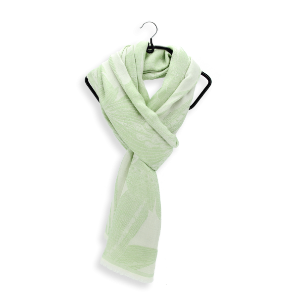 Echarpe-femme-vert anis-laine-cachemire-soie-Fantastic