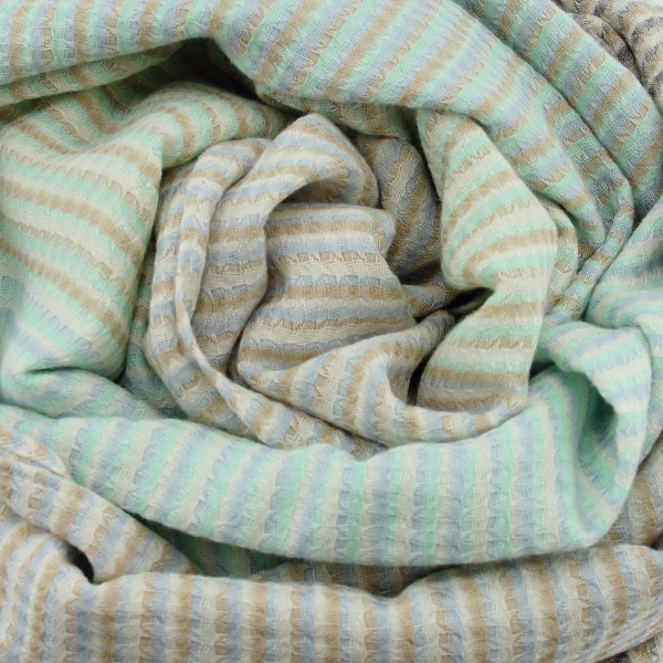 Echarpe-homme-femme-coton-modal-beige-aqua-Chèche