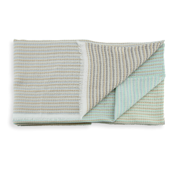 Echarpe-homme-femme-coton-modal-beige-aqua-Chèche