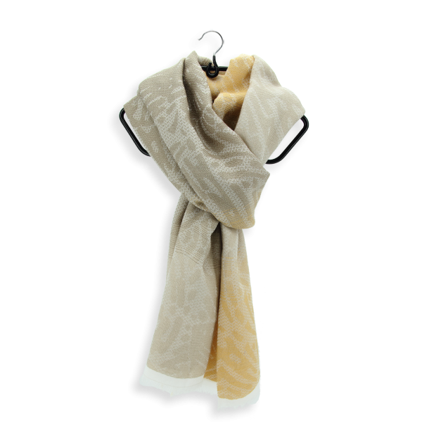 Echarpe-femme-coton-soie-beige-Butterfly