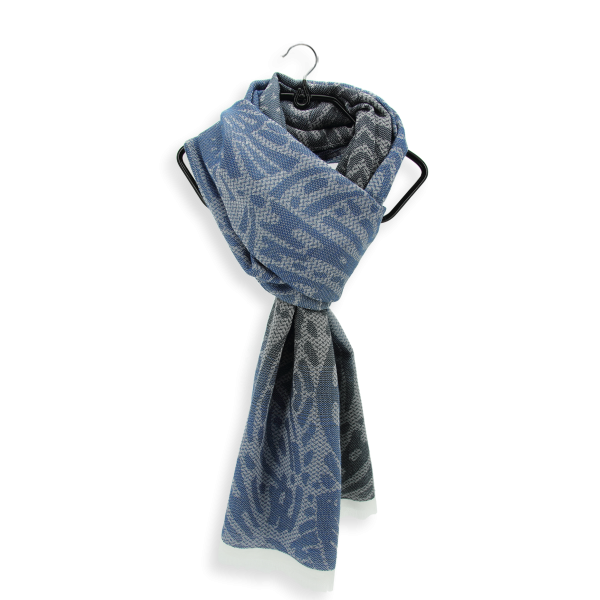 Echarpe-femme-coton-soie-bleu-marine-Butterfly