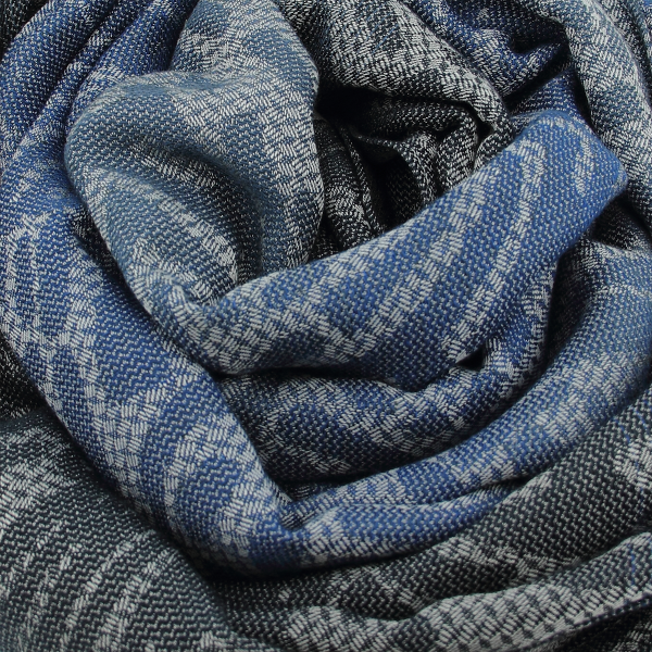 Echarpe-femme-coton-soie-bleu-marine-Butterfly