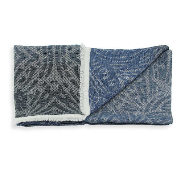 Echarpe-femme-coton-soie-bleu-marine-Butterfly