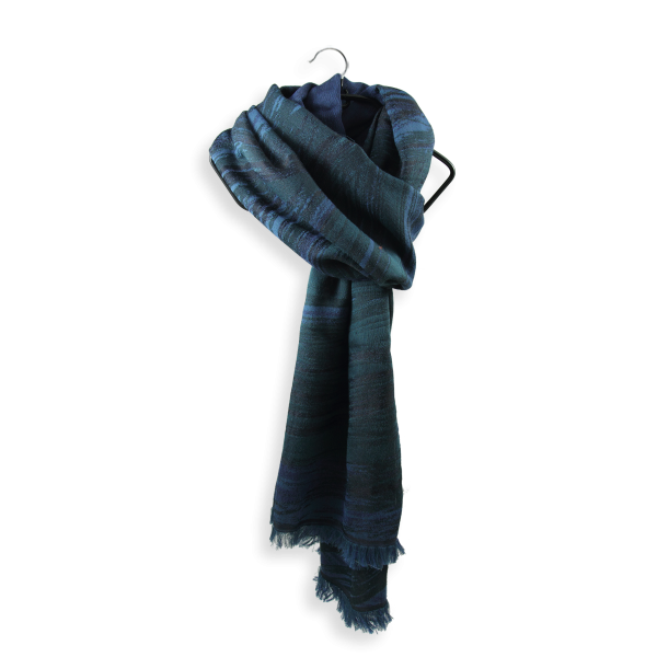 Echarpe-homme-coton-soie-bleu-Spirit