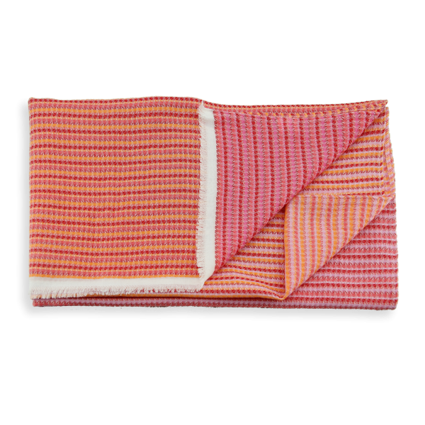 Echarpe-homme-femme-coton-modal-corail-orange-Chèche