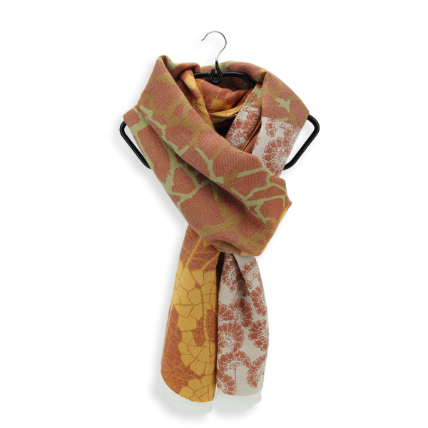 Echarpe-femme-coton-modal-soie-jaune-tomette-Lotus
