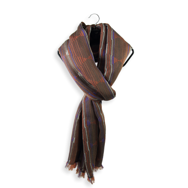 Echarpe-homme-coton-soie-marron-Chicago