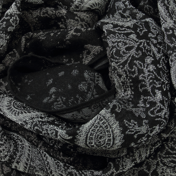 Etole-femme-coton-soie-noir-ecru-Mumbai-4A