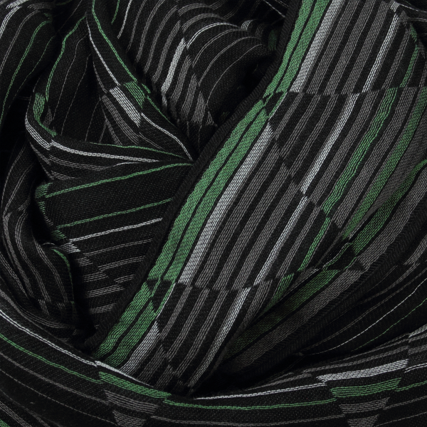 Echarpe-homme-coton-soie-noir-vert-Chicago