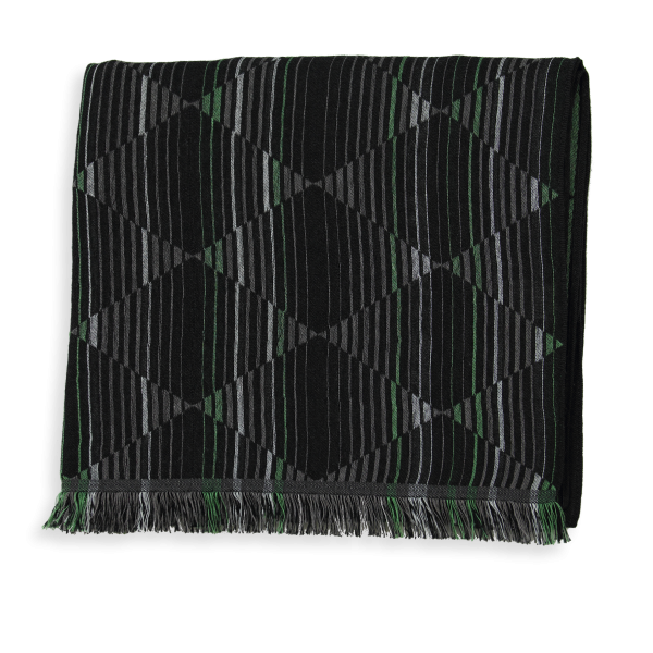Echarpe-homme-coton-soie-noir-vert-Chicago