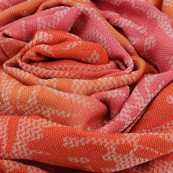 Echarpe-femme-coton-soie-orange-Butterfly