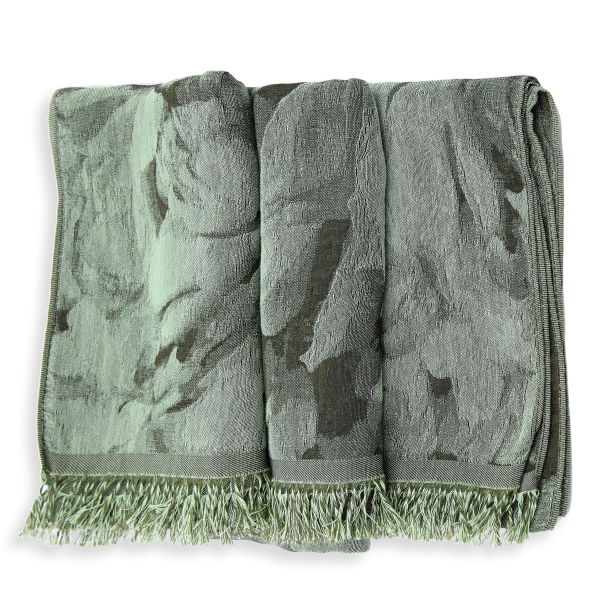 Echarpe-femme-coton-soie-vert-kaki-Emotion