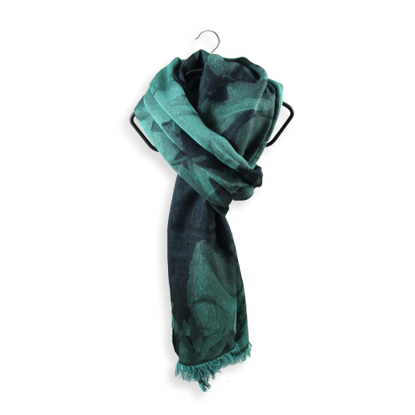 Echarpe-femme-coton-soie-turquoise-Emotion