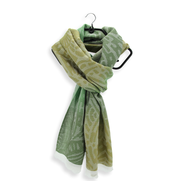 Echarpe-femme-coton-soie-vert-Butterfly