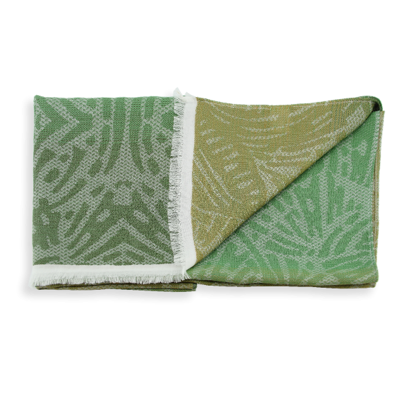Echarpe-femme-coton-soie-vert-Butterfly