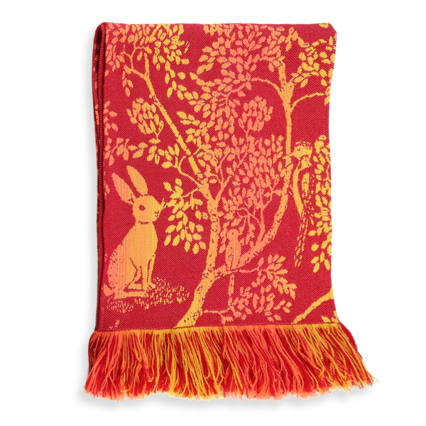 Echarpe-enfant-laine-rouge-Lapin