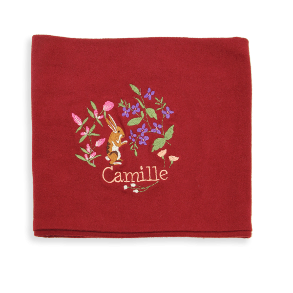Echarpe-enfant-coton-biologique-rouge-bordeaux-brodée-lapin