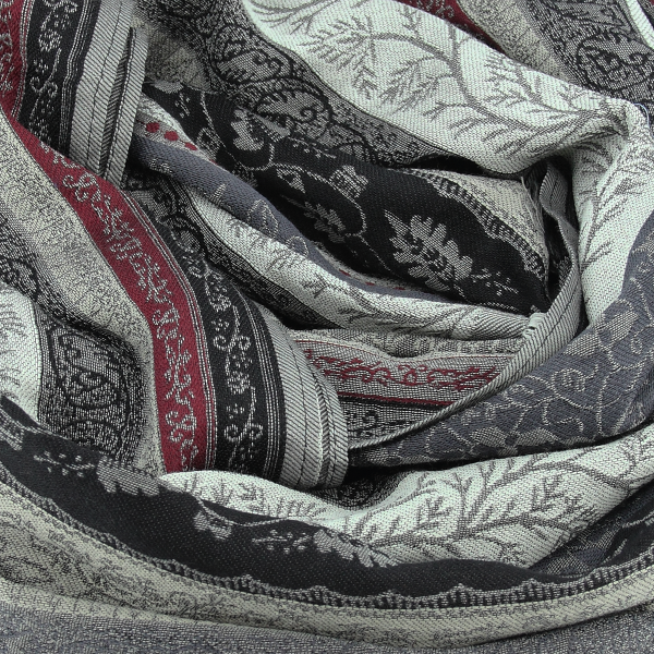 Echarpe-homme-laine-soie-coton-gris-Romain