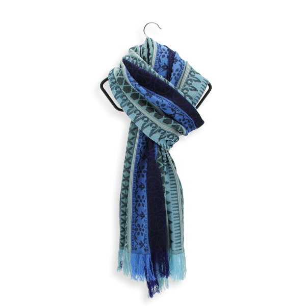 Echarpe-femme-laine-modal-bleu-Précieux